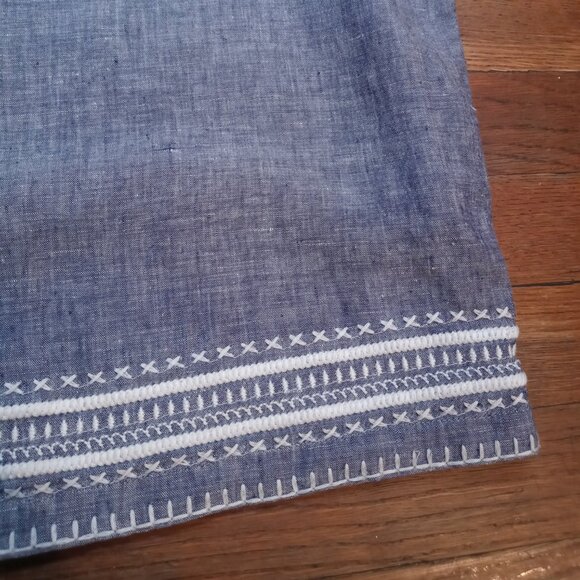 SIGRID OLSEN short sleeve button back linen top (M) - Picture 13 of 14